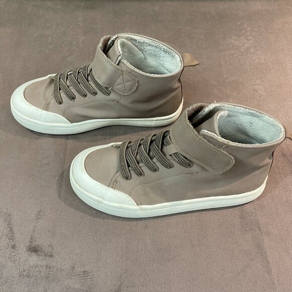 H&M Boys Beige Warm Lined High Top Velcro Slip On Shoes Size 13.5 (SKU: 103B) - Picture 3 of 8